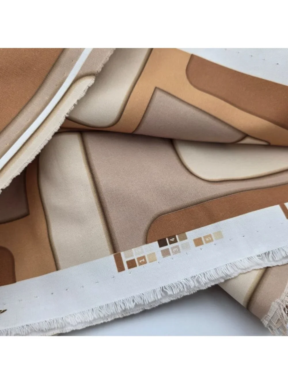 MCM Geometric Upholstery Fabric Neutral Tones Polyester 54